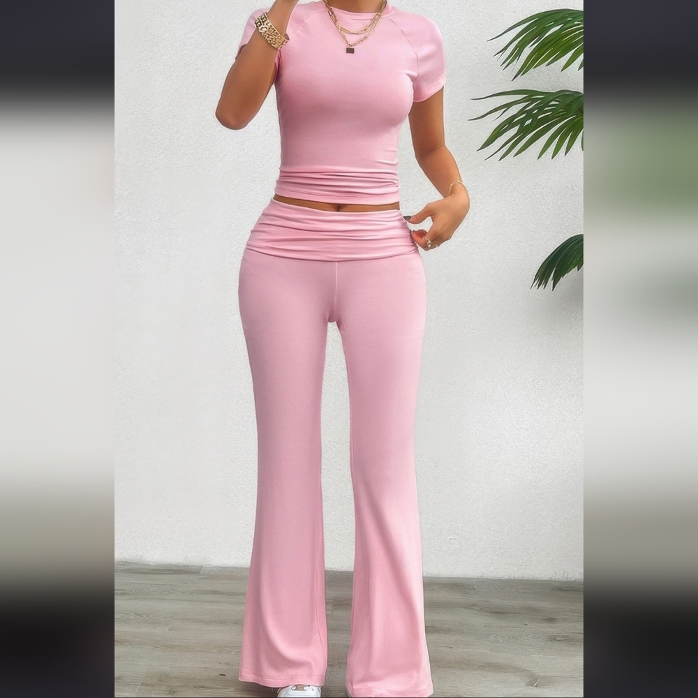 Chic Pink Flare Women's Set